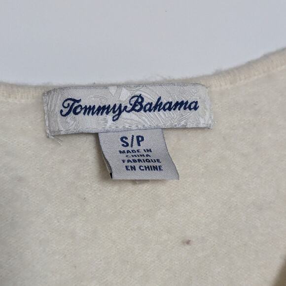 Tommy Bahama Serena Ombre Foil Leopard Print Sweater Cashmere Wool White Gold - Picture 5 of 6